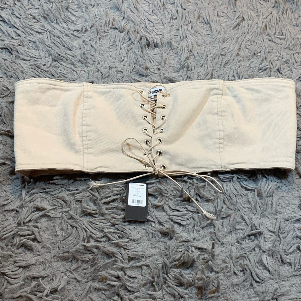 BNWT Fashion Nova Unforgettable Tube Top in taupe sz XL